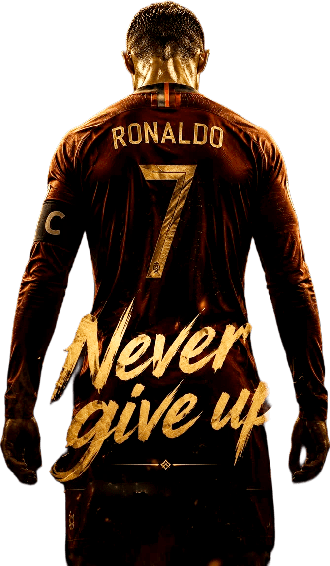 Cristiano Ronaldo in the Portugal kit, back turned